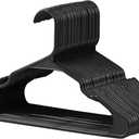 VECELO 25 Pack Plastic Hangers-Non Slip Clothes Hangers Set with Shoulder Grooves for Closet Space Saving-Heavy Duty Hanger for Suit Coat Pants Skirt Dresses