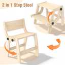 Toddler Step Stool, Foldable Step Stool for Kids, Convert to Chair, Toddler Stool for Bathroom Sink & Potty Training, Wooden Step Stools w Non Slip Base for Kitchen, Bedroom