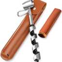 Upgrade Bushcraft Tools, 1 X 10'' Hand Auger Wood Drill, Sharper Settlers Wrench for Easy Drilling, Protable Scotch Eye Auger, Outdoor Survival Gear for Camping Backpacking Hiking