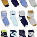 Simple Joys by Carter's Baby 12-Pack Socks, Multicolor/ Monster/ Sharks/ Stripe, 2-3T