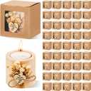 50 Pcs Rustic Wedding Party Favor Candle Holders Bridal Shower Favors Wooden Candles Favors Gifts Souvenirs for Guest Romantic Gifts Wedding Decorations (Light Brown)