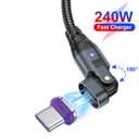 USB C to USB C Magnetic Charging Cable (3 Pack, 1.6ft+3.3ft+6ft) 180 Rotation Magnet Phone Charger 16PIN PD 240W Magnetic USB C Charging Cable Magnet Charger Data Transfer Cord for Type C Device