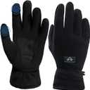 Pioneer Camp Winter Fleece Gloves for Men Women with Touchscreen Fingers Anti-Slip Warm for Cold Weather Running Work Hiking (Small, Black)