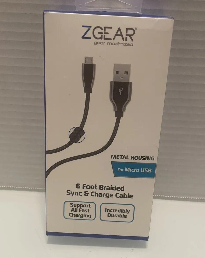 ZGEAR 6 Foot Braided Sync & Charge Cable 2 Pack