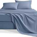 Twin Sheets Set, 3 Pieces Hotel Luxury Soft Microfiber Bed Sheets Set, Up to 16" Deep Pockets, Oeko-Tex Sheets with Elastic, Breathable, Wrinkle Free (Grey Blue, Twin)