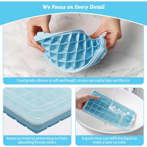 ChefAide Ice Cube Tray With Lids and Bins