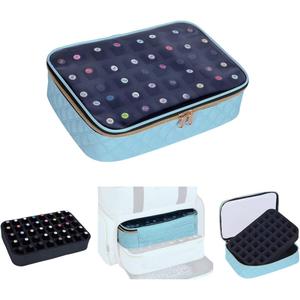 Nail Polish Bag organizer-Holds 40 bottles(15ml-0.5fl.oz)Nail Polish Carrying Case Clear Multifunctional Cosmetic Travel Cases Makeup Bags Sky Blue