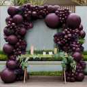 Burgundy Balloons Double Stuffed Dark Purple Plum Mauve Balloon Garland Maroon Magenta Latex Balloons for Birthday Bridal Shower Wedding Anniversary Mother's Day Party Decorations