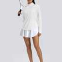 MAGCOMSEN Women's Long Sleeve Sun Shirts Half 1/2 Zip Pullover UPF 50+ Tops (White, XL)