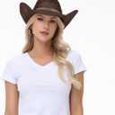 WQWOVRVO Cowboy Hat,Cowgirl Hat,Cowboy Hats for Women/Mens/Straw Wide with Shapeable Brim Western Cowboy Hat for Womens (Brown)