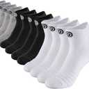6/12 Pack Socks for Men, Men's Ankle Socks Low Cut Socks for Sport Running, Moisture Wicking Cushioned Mens Socks