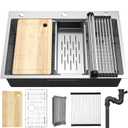 YITAHOME Drop In Kitchen Sink Workstation 33in, 33" x 22" x 10"
