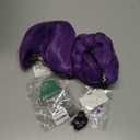 Half and Half Purple Braid Ponytail Wig + Necklace + Earrings 41.3'' Long Braided Purple Anime Cosplay Wig for Women Party Halloween Costumes