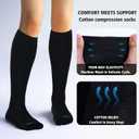 LEVSOX Cotton Compression Socks for Women&Men 20-30mmHg Knee High Cute Support Sock for Nurses Pregnancy Travel