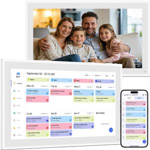 15.6 Inch Digital Calendar Wall, Electronic Planner & Chore Chart, 1080P Full HD Interactive Calendar Touchscreen for Family Planner Display, Smart Family Calendar, Desk/Wall Mountable, Gifts for Women Men