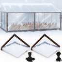 VitalCozy 2 Pcs Chicken Coop Cover 11.5 x 6.6 ft Waterproof Clear Tarp Heavy Duty PVC Vinyl Chicken Run Cover Coop Accessories for Outdoor Winter with 30 Pcs Ball Bungees Cords