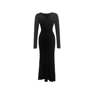 Women's Elegant Long Sleeve V Neck Dress Formal Bodycon Maxi Evening Dresses