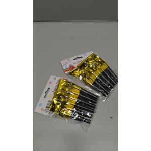 Sumind 24 Pieces Gold Noise Makers Glitter Noise Makers Metallic Fringed Party Blowers for Adults Birthday Graduation Sporting Events 2025 New Years Party Favor Supplies