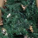 9FT Pre-Decorated Christmas Garland with Lights, Battery Operated Outdoor Christmas Garland for Mantel, 180 Multi Tips & Pine Needles, Time Functional Christmas Decorations for Table (Gold)