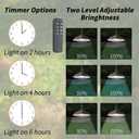 Solar Pendant Light with Remote Control, 300LM Dusk to Dawn Auto On/Off - 3 Color Temperatures & Adjustable Brightness, Waterproof Outdoor Hanging Light for Patio, Shed, Barn, Porch