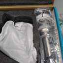 Elegant Bathroom Sink Faucet Single Hole,AUU Waterfall Brushed Nickel Vessel Sink Faucet Solid Brass,Single Handle Basin Tap with Pop Up Drian Supply Line (Brushed Nickel, Tall)