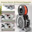 3D Filament Spool Winder, Electric Filament Respooler with Adjustable Speed, Status Light and Stop Lock, Filament Rewinder for Large Spool to Empty Spool Transfer, Power Adapter Included