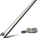 MICTUNING 48 Inches Triple 360 LEDs Tailgate Strip Light Waterproof with 4-Way Flat Connector - 5 Functions Sequential Amber Turn Signal, Red Brake Running, White Reverse Lights