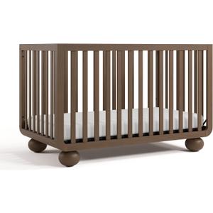 Storkcraft Amalfi 5-in-1 Convertible Crib with Toddler Guardrail GREENGUARD Gold Certified, Conversion Kit Included, Fits Baby Crib Mattress, Converts to Full Bed (Hazelnut), 29.5"L x 53.9"W x 34.1"H