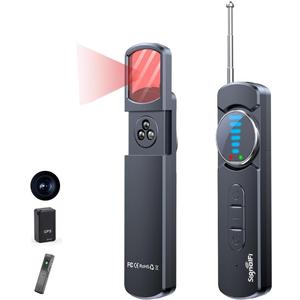 Hidden Camera Detector,Upgraded Hidden Bug and Camera Detector, Bug & GPS Tracker Detector Portable Privacy Protector for Travel/Hotel/Car, Camera Detector Spy Camera Finder with LED (Black)