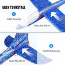 2 Pack LED Light Airplane,17.5" Large Throwing Foam Plane,2 Flight Mode Glider Plane,Flying Toy for Kids,Gifts for 3 4 5 6 7 8 9 Years Old Boy,Outdoor Sport Toys Birthday Party Favors Foam Airplane