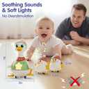 HOLA Baby Toys 6-12 Months Musical Dancing Duck Toy Set with Mama and Babys Tummy Time Toys, Crawling and Interaction Modes 1 Year Old Girl Boy Baby Stocking Stuffers