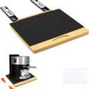 MinBoo Bamboo Appliance Slider,Sliding Tray for Coffee Maker, Kitchen Countertop Appliance Rolling Tray,Slides Easily from Under The Cabinet,Wide -Medium (14" Wx13 D)