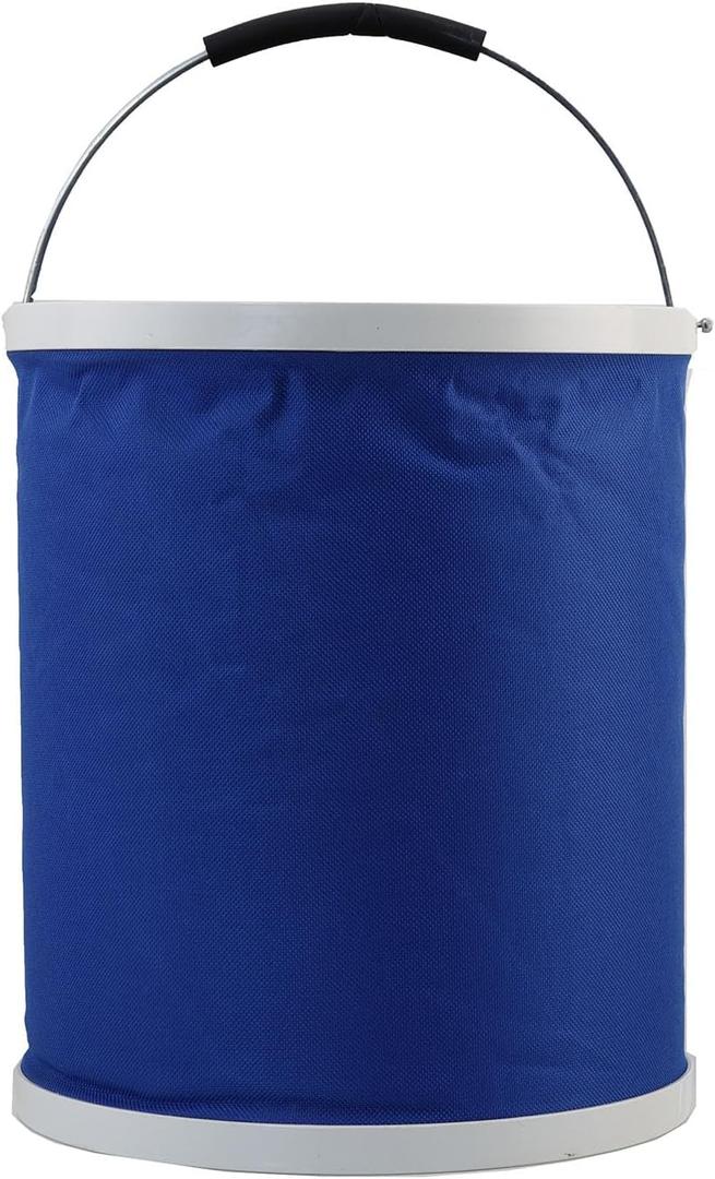 Collapsible Bucket 13L with Handle, 3.5 Gallon Foldable Container, Folding Portable Water Supplies for Outdoor Car Wash Garden Camping (Blue)