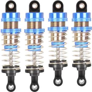 Oiled Shocks Upgraded 66mm/72mm Aluminum Oil Shock Absorber Set for 1/12 1/14 1/16 RC Cars - Compatible with WLtoys 144001, 124019, MJX 16208, HBX & More
