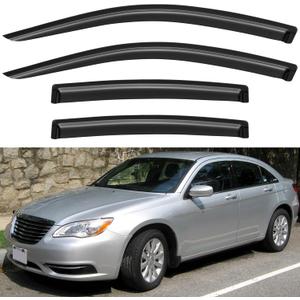 Window Visors Rain Guards for 2011 2012 2013 2014 Chrysler 200, Out-Channel Window Vent Wind Deflectors Visors Shades for 2007-2010 Chrysler Sebring