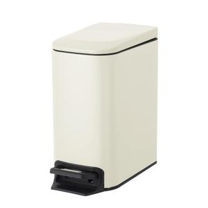 Cesun Small Bathroom Trash Can with Lid Soft Close, Step Pedal, 6 Liter / 1.6 Gallon Stainless Steel Garbage Can with Removable Inner Bucket, Anti-Fingerprint Finish (Creamy White)