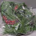 9 FT Christmas Norfolk Pine Garland Real Touch Artificial Greenery Garland Faux Pine Garlands for Mantel Fireplace Table Stairs Indoor Outdoor Christmas Decor, Bonus Gold Ribbon with LED Lights