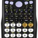 Scientific Calculators, IPEROT Black Math Calculator with 417 Function, Solar Battery Power and 4-Line Display, School Supplies for Middle High College Students Teachers (Black 991ES)