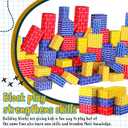 Nuanchu 60 Pcs Cardboard Building Blocks for Kids Large Jumbo Square Rectangle Thick Cardboard Pretend Bricks for Building Stacking Game(Assorted Shapes)