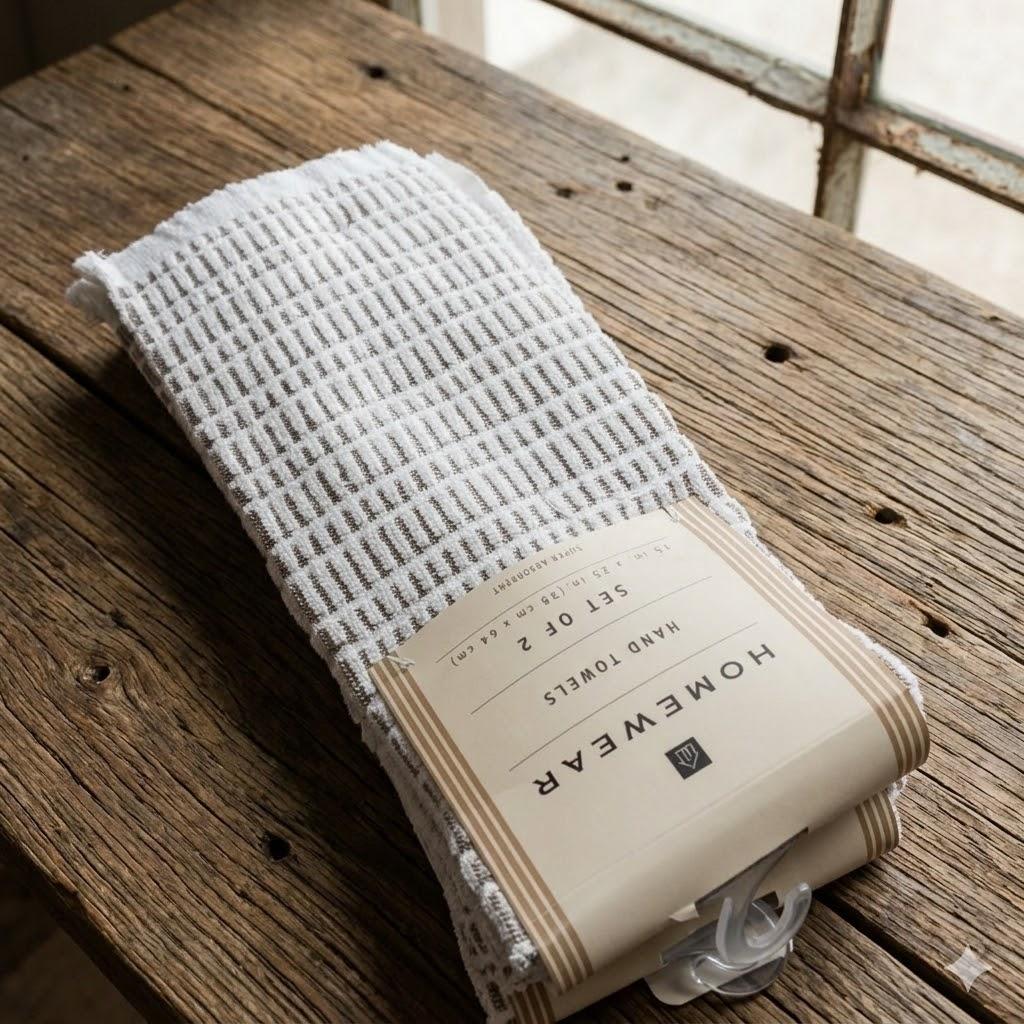 Home Wear Hand Towels Brown Set of 2 15x25 Pack Of 2