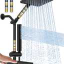 Filtered Shower Head with Handheld Combo High Pressure Shower Head with Filters 10 Inch Rain Shower Head Height Adjustable Dual Water Softener Shower Head for Hard Water - Removes Chlorine (Premium Matte Black)