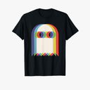 Threadrock Vaporwave Psychedelic Ghost Retro Halloween Techno EDM Unisex T-Shirt - Black Size XL