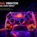 Wireless Controller for ps-4,Remote controller for ps-4/Slim/Pro/PC with Dual Vibration/3.5mm Audio Jack/6-Axis Gyro/Touch Pad/Type-C Port/1000mAh Battery (purple)