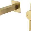 Dalang Wall Mount Faucet Brushed Gold Bathroom Sink Faucet,Single Handle and Valve Body