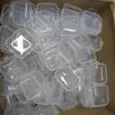 Chunful 100 Pack Mini Clear Plastic Jewelry Box Earring Organizers Small Storage Containers with Hinged Lid for Earrings Pearl Bracelets and Small Accessories