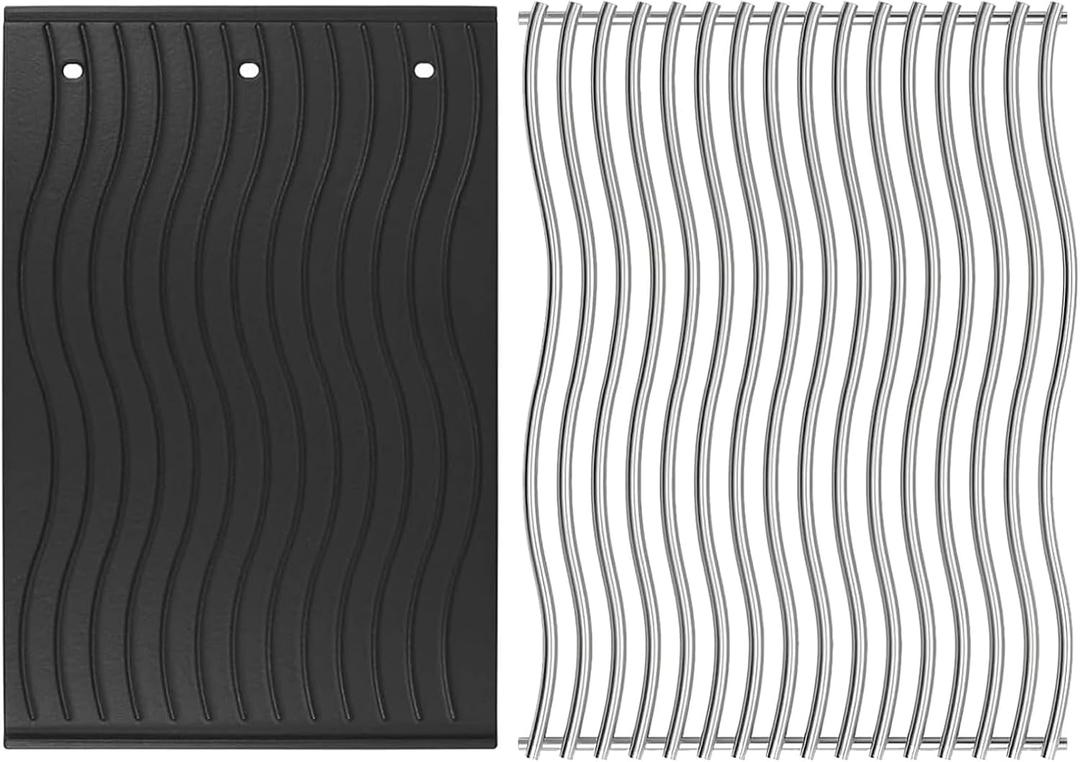 Stainless Grates & Reversible Cast Iron Griddle for Napoleon Prestige 500, Size: 17.75" x 13.5" for Napoleon Prestige 500