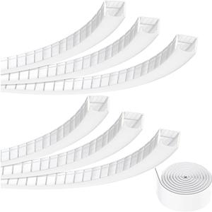 6-Pack 3.3Ft/1M Flexible Bendable Drywall LED Channel, Recessed Trimless U Shape LED Aluminum Channel for Curved Lighting Design, with 19.6Ft/6M Non-Cut Milky Silicone Cover