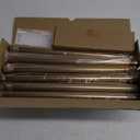 VOIIY 2 Pack Gold Curtain Rods for Windows 48 to 84 Inch(4-7 Feet),1" Diameter Drapery Rods with Modern Style End Cap Finials,Size:36-88 Inch,Warm Gold