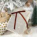 2 x Brown Velvet Ribbon Christmas Bow 5 x 7 Inches Premade Brown Bows for Christmas Tree Hanging Decorations Gift Wrapping Wreaths Crafts Outdoor Indoor Home Decor Wedding, Pack of 24