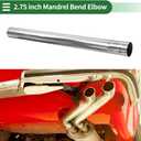 Motoforti 2.75" OD Straight Tubing Mandrel Tube Pipe 30" Length T304 Stainless Steel Universal Fit Piping Silver Tone